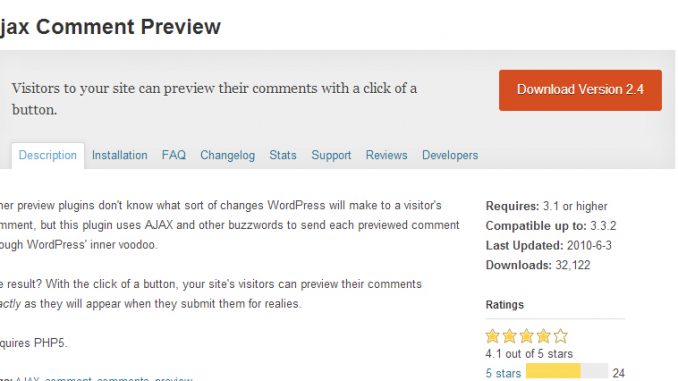 Ajax Comment Preview для WordPress